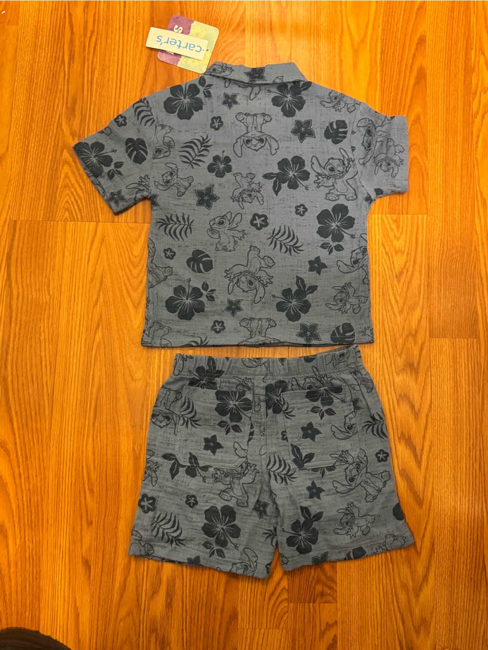 Carter’s Stitch Blue Hawaiian Print Toddler Shirt and Shorts Set - Picture 2 of 2